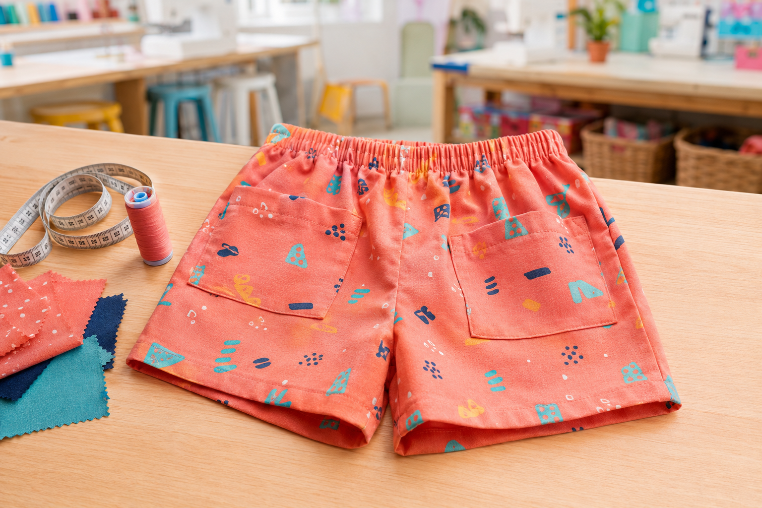 Colourful handmade summer shorts